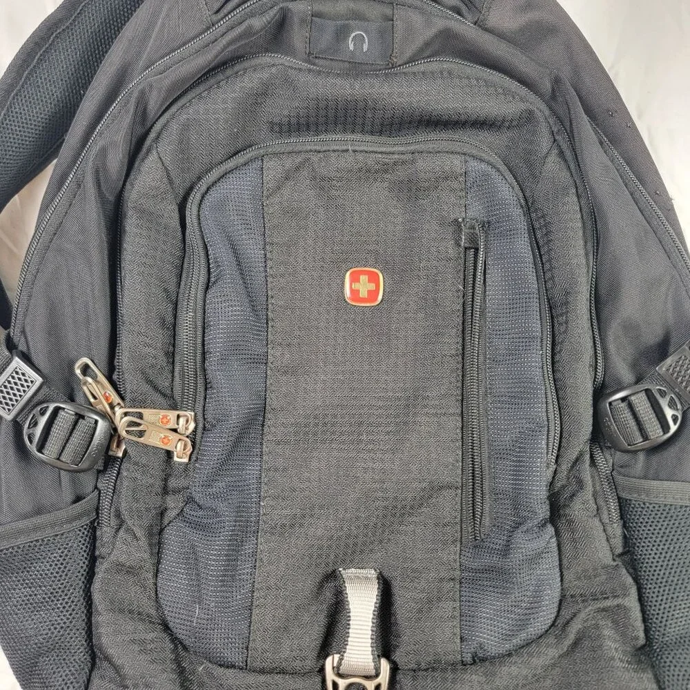 SwissGear 3101 Laptop Backpack Black Gray Travel Bag Casual School Outdoors